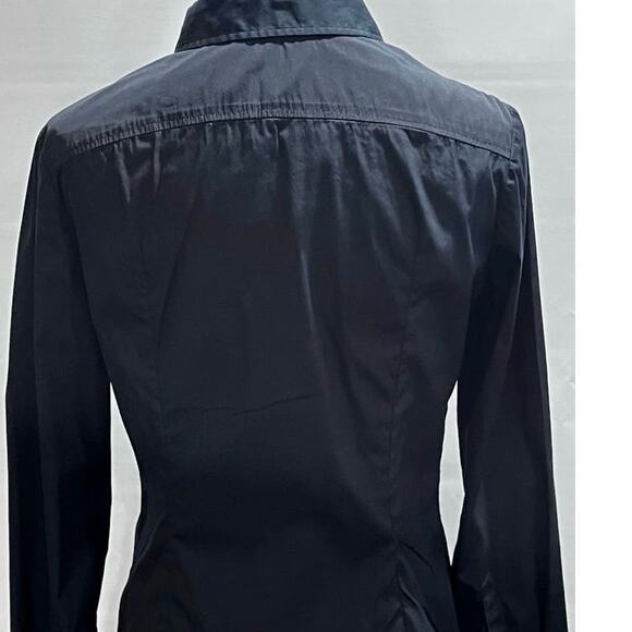 Theory Classic Women’s Black MOP Button Long Sleeve Shirt Sz Xs-Small - Picture 5 of 8